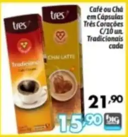 Supermercados Big Compra Café ou chá em cápsulas três corações tradicionais oferta