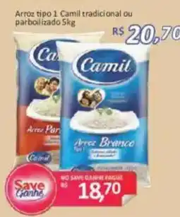 Supermercados Savegnago Arroz tipo 1 Camil tradicional ou parboilizado oferta