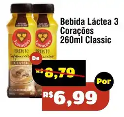 Royal Supermercados Bebida Láctea 3 Corações Classic oferta