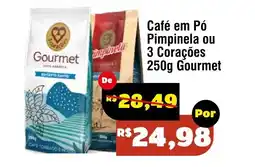 Royal Supermercados Café em Pó Pimpinela ou 3 Corações 250g Gourmet oferta