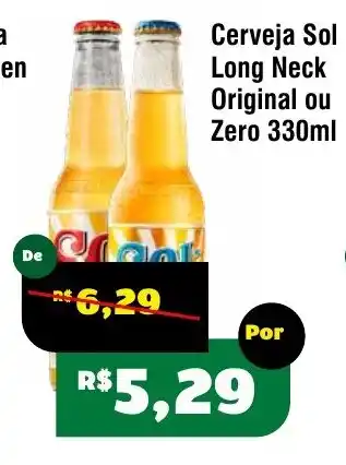 Royal Supermercados Cerveja Sol Long Neck Original ou Zero oferta
