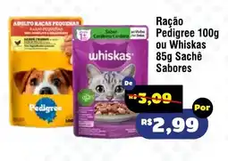 Royal Supermercados Ração Pedigree 100g ou Whiskas 85g Sachê Sabores oferta
