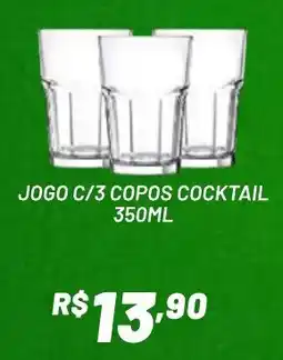 Royal Supermercados jogo c/3 copos cocktail oferta