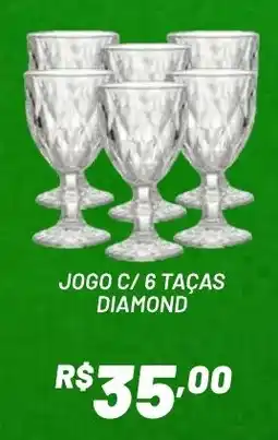 Royal Supermercados Jogo c/ 6 taças diamond oferta