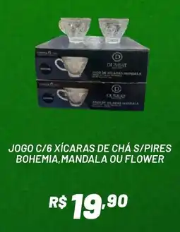 Royal Supermercados Jogo c/6 xícaras de chá s/pires bohemia,mandala ou flower oferta