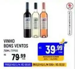 Supermercado Guará vinho bons ventos oferta