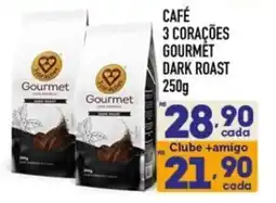 Supermercados Avenida Café 3 corações gourmet dark roast oferta