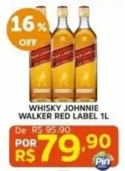 Pinheiro Supermercado whisky johnnie walker red label 1l oferta