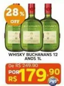 Pinheiro Supermercado Whisky buchanans 12 anos 1l oferta