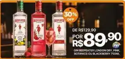 Pinheiro Supermercado gin beefeater london dry, pink, botanics ou blackberry oferta