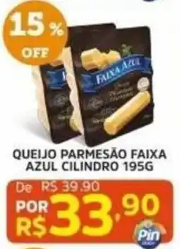 Pinheiro Supermercado Queijo parmesão faixa azul cilindro oferta