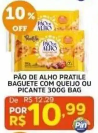 Pão de alho pratile baguete com queijo ou picante