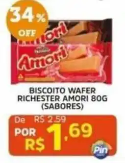 Pinheiro Supermercado Biscoito wafer richester amori 80g (sabores) oferta