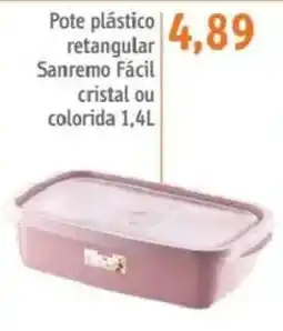 Sonda Pote plástico retangular Sanremo Fácil cristal ou colorida oferta