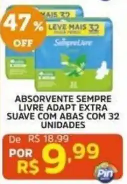 Pinheiro Supermercado Absorvente sempre livre adapt extra suave com abas oferta