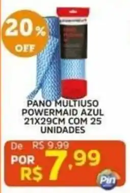 Pinheiro Supermercado Pano multiuso powermaid azul oferta