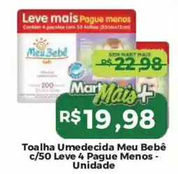Mart Minas Toalha Umedecida Meu Bebê oferta