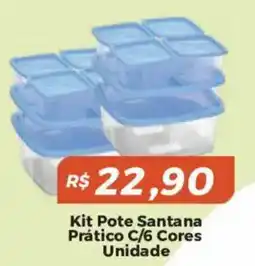Mart Minas Kit Pote Santana Prático C/6 Cores Unidade oferta