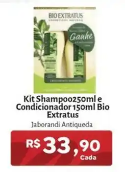Novo Atacarejo Kit Shampoo 250ml e Condicionador 150ml Bio Extratus oferta
