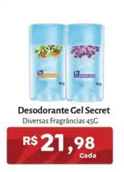 Novo Atacarejo Desodorante Gel Secret Diversas Fragrâncias oferta