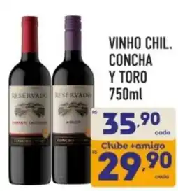 Supermercados Avenida vinho chil. concha y toro oferta