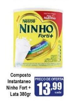 Higa's Supermercado Composto Instantanao Ninho Fort+ Lata 380g oferta