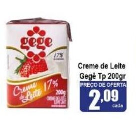 Higa's Supermercado Creme de Leite Gege Tp 200g oferta