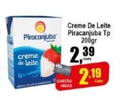 Higa's Supermercado Creme de Leite Piracanjuba TP 200g oferta