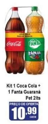 Higa's Supermercado Kit 1 Coca Cola + 1 Fanta Guarana Pet 2L oferta