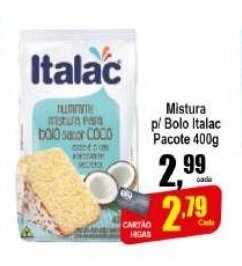 Higa's Supermercado Mistura p/ Bolo Italac pct 400g oferta