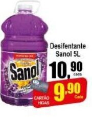 Higa's Supermercado Desinfetante Sanol 5L oferta