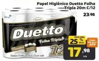 Papel Higiênico Duetto Folha Tripla