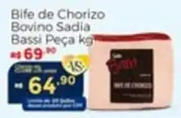 Villarreal Supermercados Bife de Chorizo Bovino Sadia Bassi Peça kg oferta