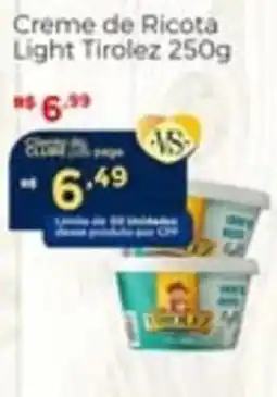 Villarreal Supermercados Creme de Ricota Light Tirolez oferta