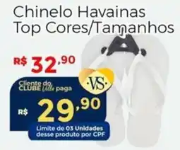 Villarreal Supermercados Chinelo Havainas Top Cores/Tamanhos oferta