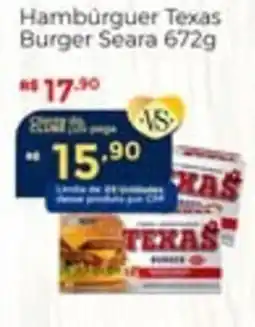 Villarreal Supermercados Hambúrguer texas burger seara oferta