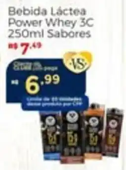 Villarreal Supermercados Bebida Láctea Power Whey 3C 250ml Sabores oferta