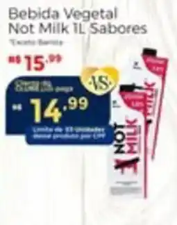 Villarreal Supermercados Bebida Vegetal Not Milk 1L Sabores oferta