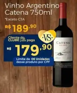 Villarreal Supermercados Vinho Argentino Catena oferta