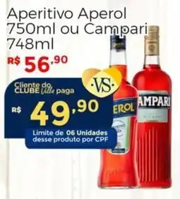 Villarreal Supermercados Aperitivo Aperol ou Campari oferta
