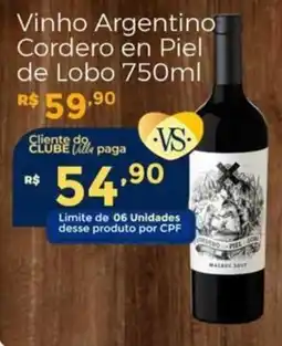 Villarreal Supermercados Vinho Argentino Cordero en Piel de Lobo oferta