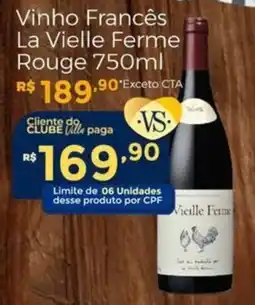 Villarreal Supermercados Vinho francês la vielle ferme rouge oferta
