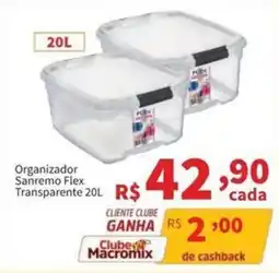 Macromix Atacado Organizador sanremo flex transparente 20l oferta