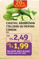 Assaí Atacadista Meu - chuchu, abobrinha italiana ou pepino comum oferta