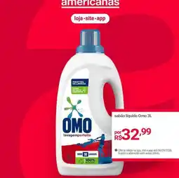Lojas Americanas Omo - sabbio liquido oferta
