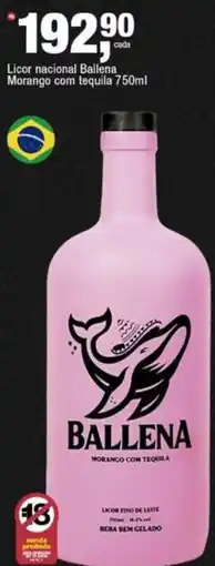 Frangolândia Licor nacional ballena morango com tequila oferta