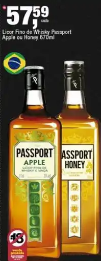 Frangolândia Licor fino de whisky passport apple ou honey oferta
