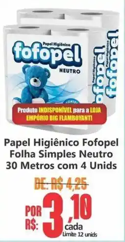 Big Supermercados Papel Higiênico Fofopel Folha Simples Neutro oferta