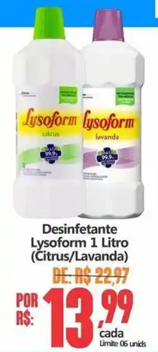 Big Supermercados Desinfetante Lysoform 1 Litro (Citrus/Lavanda) oferta