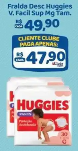 Carvalho Supermercado Fralda Desc Huggies V. Facil Sup Mg Tam. oferta